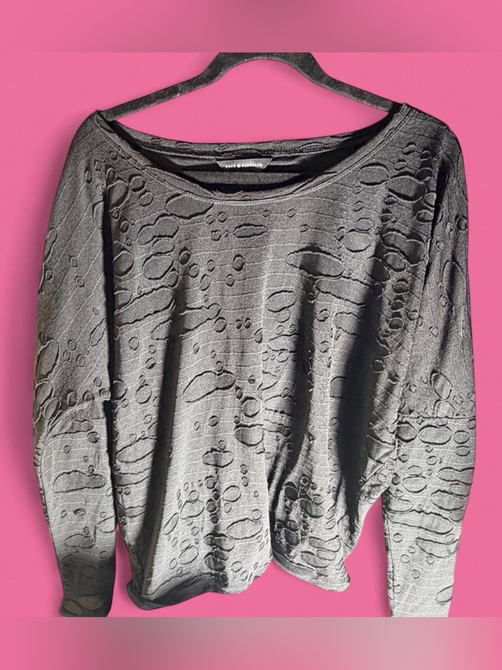 Rock and Republic Textured Top with Sheer Details